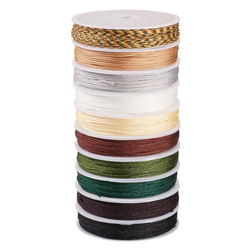 FASHEWELRY Chinesische Knotenschnur, 0,8 mm, Polyester, geflochtener Faden, Schnur, Armband, Perlenschnur zum Nähen, Stricken, Makramee, Basteln, Schmuckherstellung von FASHEWELRY
