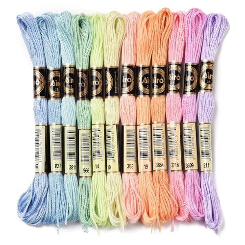FASHEWELRY Crewel-Kreuzstichgarn, 1 mm, Polyester, Stickgarn, Großpackung für Schmuckherstellung, Armband, Stricken, Maschenzubehör (Frühlingsfarbe) von FASHEWELRY