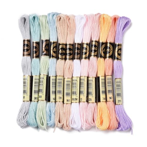FASHEWELRY Crewel-Kreuzstichgarn, 1 mm, Polyester, Stickgarn, Großpackung für Schmuckherstellung, Armband, Stricken, Maschenzubehör (Regenbogen) von FASHEWELRY