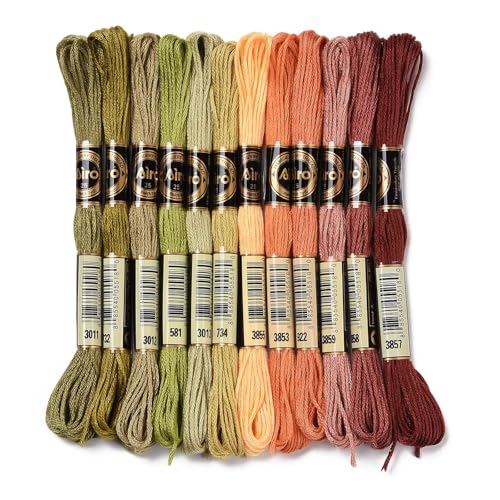 FASHEWELRY Crewel-Kreuzstichgarn für Schmuckherstellung, 1 mm Polyester-Stickgarn, Stickgarn, Großpackung für Armband, Stricken, Maschenzubehör (Herbstfarbe) von FASHEWELRY