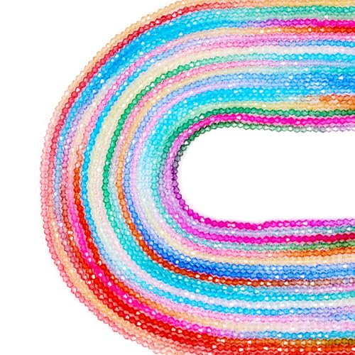 FASHEWELRY Facettierte Doppelkegel-Glasperlen mit Farbverlauf, 3 x 2,5 mm, winzige Doppelkegel-Form, lose Kristallperlen, Großpackung für DIY-Ohrringe, Armbänder, Halsketten, Schmuckherstellung, 3000 FASHEWELRY Facettierte Doppelkegel-Glasperlen mit Farbverlauf, 3 x 2,5 mm, winzige Doppelkegel-Form, lose Kristallperlen, Großpackung für DIY-Ohrringe, Armbänder, Halsketten, Schmuckherstellung, 3000 von FASHEWELRY