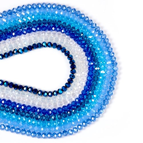 FASHEWELRY Facettierte Glas-Rondelle-Perlen, galvanisiert, transparente Glasperlen, Strang für Armband, Halskette, Schmuckherstellung, 576 Stück FASHEWELRY Facettierte Glas-Rondelle-Perlen, galvanisiert, transparente Glasperlen, Strang für Armband, Halskette, Schmuckherstellung, 576 Stück von FASHEWELRY