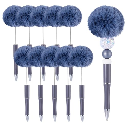 FASHEWELRY Flauschige Kugelschreiber, Plüsch-Kugelschreiber, Pompom-Kugelschreiber für DIY, personalisierte Stiftdekoration, Schule, Büro, Schreibbedarf, Grau, 10 Stück FASHEWELRY Flauschige Kugelschreiber, Plüsch-Kugelschreiber, Pompom-Kugelschreiber für DIY, personalisierte Stiftdekoration, Schule, Büro, Schreibbedarf, Grau, 10 Stück von FASHEWELRY