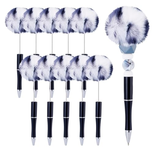 FASHEWELRY Flauschige Kugelschreiber, Plüsch-Kugelschreiber, Pompom-Kugelschreiber für DIY, personalisierte Stiftdekoration, Schule, Büro, Schreibbedarf, Schwarz und Weiß, 10 Stück FASHEWELRY Flauschige Kugelschreiber, Plüsch-Kugelschreiber, Pompom-Kugelschreiber für DIY, personalisierte Stiftdekoration, Schule, Büro, Schreibbedarf, Schwarz und Weiß, 10 Stück von FASHEWELRY