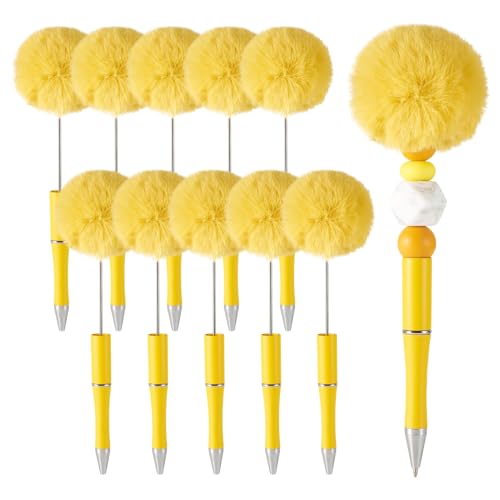 FASHEWELRY Flauschige Kugelschreiber, Plüsch-Kugelschreiber, Pompom-Kugelschreiber für DIY, personalisierte Stiftdekoration, Schule, Büro, Schreibbedarf, goldfarben, 10 Stück FASHEWELRY Flauschige Kugelschreiber, Plüsch-Kugelschreiber, Pompom-Kugelschreiber für DIY, personalisierte Stiftdekoration, Schule, Büro, Schreibbedarf, goldfarben, 10 Stück von FASHEWELRY