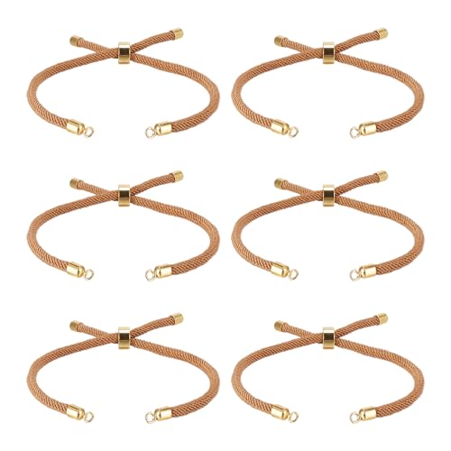 FASHEWELRY Geflochtenes Nylonschnur-Armband, 22 cm, verstellbare Kordel-Armbänder, gewebtes Freundschaftsseil, Boho-Armband mit goldenem Endverbinder für DIY-Schmuckherstellung, Hellbraun, 10 Stück FASHEWELRY Geflochtenes Nylonschnur-Armband, 22 cm, verstellbare Kordel-Armbänder, gewebtes Freundschaftsseil, Boho-Armband mit goldenem Endverbinder für DIY-Schmuckherstellung, Hellbraun, 10 Stück von FASHEWELRY