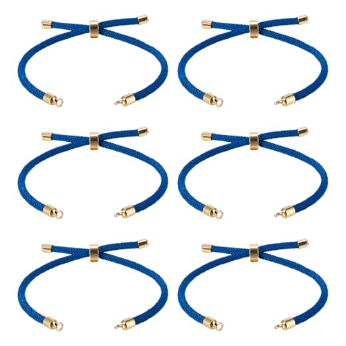 FASHEWELRY Geflochtenes Nylonschnur-Armband, 22 cm, verstellbare Kordel-Armbänder, gewebtes Freundschaftsseil, Boho-Armband mit goldenem Endverbinder für DIY-Schmuckherstellung, Königsblau, 10 Stück FASHEWELRY Geflochtenes Nylonschnur-Armband, 22 cm, verstellbare Kordel-Armbänder, gewebtes Freundschaftsseil, Boho-Armband mit goldenem Endverbinder für DIY-Schmuckherstellung, Königsblau, 10 Stück von FASHEWELRY