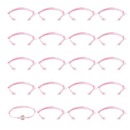 FASHEWELRY Gewachste Polyesterschnur-Armbänder, halbfertig, verstellbar, geflochtene Schnur, handgefertigt, Freundschaftsarmbänder für DIY-Schmuckherstellung, Perlrosa, 20 Stück FASHEWELRY Gewachste Polyesterschnur-Armbänder, halbfertig, verstellbar, geflochtene Schnur, handgefertigt, Freundschaftsarmbänder für DIY-Schmuckherstellung, Perlrosa, 20 Stück von FASHEWELRY