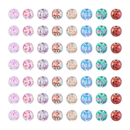 FASHEWELRY Glasperlen, transparent, zum Backen, bemalt, 8 mm, Opalit-Imitat, runde Abstandshalter für Halsketten, Armbänder, Schmuckherstellung, 240 Stück FASHEWELRY Glasperlen, transparent, zum Backen, bemalt, 8 mm, Opalit-Imitat, runde Abstandshalter für Halsketten, Armbänder, Schmuckherstellung, 240 Stück von FASHEWELRY