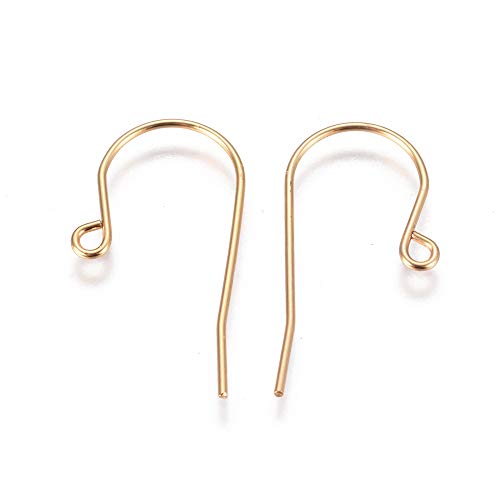FASHEWELRY Goldene Ohrringhaken aus 304 Edelstahl, 16 x 27 mm, minimalistischer Stil, Ohrring-Verschlüsse und -finder, 200 Stück von FASHEWELRY
