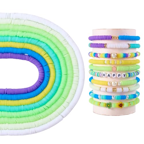 FASHEWELRY Heishi-Tonperlen, flach, rund, handgefertigt, Polymer-Ton, für Sommer-Schmuckherstellung, DIY, 2720 Stück FASHEWELRY Heishi-Tonperlen, flach, rund, handgefertigt, Polymer-Ton, für Sommer-Schmuckherstellung, DIY, 2720 Stück von FASHEWELRY