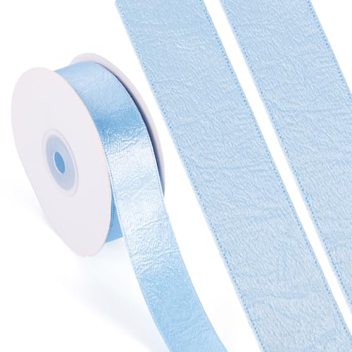 FASHEWELRY Hellblaues Satinband, Kunstleder, Polyester, 25 m, Stoff, dicke Bänder für Geschenkverpackungen, Weihnachten, Geburtstag, Hochzeit, Party, Dekoration, 25 mm FASHEWELRY Hellblaues Satinband, Kunstleder, Polyester, 25 m, Stoff, dicke Bänder für Geschenkverpackungen, Weihnachten, Geburtstag, Hochzeit, Party, Dekoration, 25 mm von FASHEWELRY
