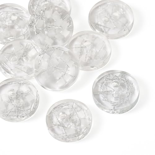 FASHEWELRY Knöpfe aus Kunstharz, 13 mm, getrocknete Blumen, 2 Löcher, verschiedene Knöpfe für Bastelprojekte, bunte Knöpfe zum Nähen von Kleidung, Röcken, Mützen, Hemden, Pullovern, Schals von FASHEWELRY