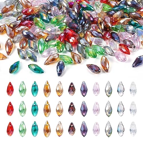 FASHEWELRY Kristallperlen in Tropfenform, facettierte Glasperlen, Wassertropfen, lose Perlen für Ohrringe, Halsketten, Armbänder, Schmuckherstellung, 220 Stück FASHEWELRY Kristallperlen in Tropfenform, facettierte Glasperlen, Wassertropfen, lose Perlen für Ohrringe, Halsketten, Armbänder, Schmuckherstellung, 220 Stück von FASHEWELRY