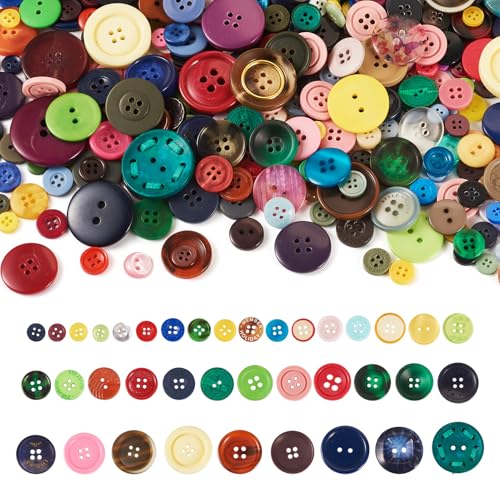 FASHEWELRY Kunstharzknöpfe, 7–25 mm, bunt, 2 Löcher, 4 Löcher, für Heimwerker, Stricken, Häkeln, Basteln, handgefertigt, bunt, 400–600 Stück FASHEWELRY Kunstharzknöpfe, 7–25 mm, bunt, 2 Löcher, 4 Löcher, für Heimwerker, Stricken, Häkeln, Basteln, handgefertigt, bunt, 400–600 Stück von FASHEWELRY