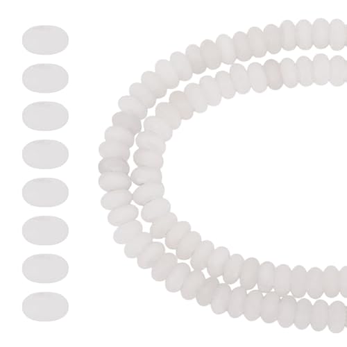 FASHEWELRY Natürliche Edelsteinperlen aus weißer Jade, 4 x 2 mm, mattierter Kristall, flache runde Rondelle-Perlen für Armband, Halskette, Schmuckherstellung, DIY, Basteln, Dekoration, 167 Stück FASHEWELRY Natürliche Edelsteinperlen aus weißer Jade, 4 x 2 mm, mattierter Kristall, flache runde Rondelle-Perlen für Armband, Halskette, Schmuckherstellung, DIY, Basteln, Dekoration, 167 Stück von FASHEWELRY