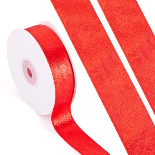 FASHEWELRY Rotes Satinband, Kunstleder, Polyester, 25 mm, Stoff, dicke Bänder für Geschenkverpackungen, Weihnachten, Geburtstag, Hochzeit, Party, Dekoration FASHEWELRY Rotes Satinband, Kunstleder, Polyester, 25 mm, Stoff, dicke Bänder für Geschenkverpackungen, Weihnachten, Geburtstag, Hochzeit, Party, Dekoration von FASHEWELRY