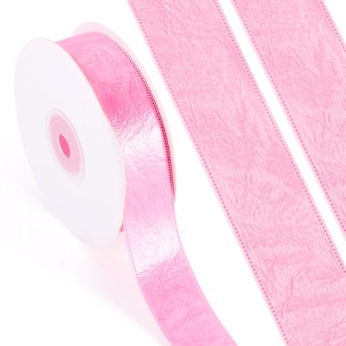 FASHEWELRY Satinband, Kunstleder, Polyester, 25 mm, 20 Meter, dicke Bänder für Geschenkverpackungen, Weihnachten, Geburtstag, Hochzeit, Party, Dekoration, Rosa, 25 mm FASHEWELRY Satinband, Kunstleder, Polyester, 25 mm, 20 Meter, dicke Bänder für Geschenkverpackungen, Weihnachten, Geburtstag, Hochzeit, Party, Dekoration, Rosa, 25 mm von FASHEWELRY