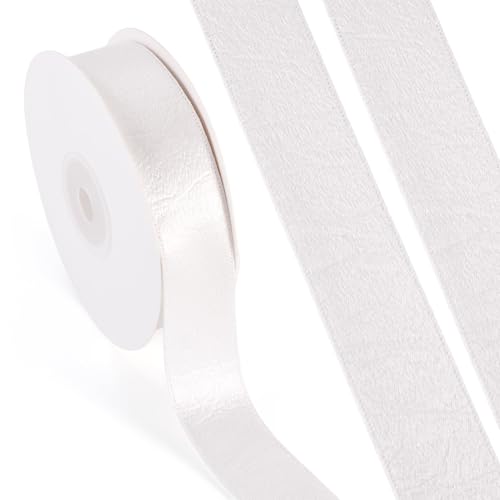 FASHEWELRY Satinband, Kunstleder, Polyester, 25 mm, 20 Meter, dicke Bänder für Geschenkverpackungen, Weihnachten, Geburtstag, Hochzeit, Party, Dekoration, Weiß, 25 mm FASHEWELRY Satinband, Kunstleder, Polyester, 25 mm, 20 Meter, dicke Bänder für Geschenkverpackungen, Weihnachten, Geburtstag, Hochzeit, Party, Dekoration, Weiß, 25 mm von FASHEWELRY