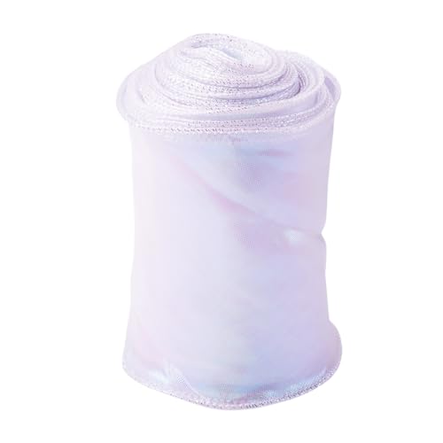 FASHEWELRY Schillerndes Organzaband, 100 mm, durchscheinendes Chiffonband für Blumenstrauß, Geschenkverpackung, Hochzeit, Party, Dekoration, Kleidungszubehör, 13,7 m von FASHEWELRY