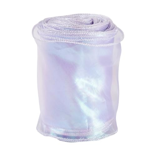 FASHEWELRY Schillerndes Organzaband, 100 mm, durchscheinendes Chiffonband für Blumenstrauß, Geschenkverpackung, Hochzeit, Party, Dekoration, Kleidungszubehör, Distel von FASHEWELRY