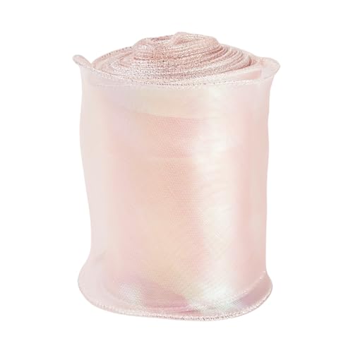 FASHEWELRY Schillerndes Organzaband, 100 mm, durchsichtiges Chiffonband für Blumenstrauß, Geschenkverpackung, Hochzeit, Party, Dekoration, Kleidungszubehör, 13,7 m von FASHEWELRY