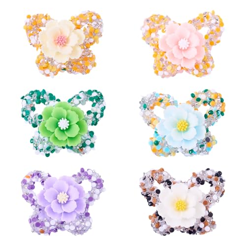 FASHEWELRY Schmetterlings-Strass-Perlen für Stifte, glitzernde Blumen, ausgefallene Perlen, Glitzer-Perlen für Schlüsselanhänger, Armband, Schmuckherstellung, Basteln, 6 Stück FASHEWELRY Schmetterlings-Strass-Perlen für Stifte, glitzernde Blumen, ausgefallene Perlen, Glitzer-Perlen für Schlüsselanhänger, Armband, Schmuckherstellung, Basteln, 6 Stück von FASHEWELRY
