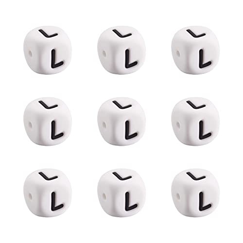 FASHEWELRY Silikonperlen mit Buchstaben L, 12 mm, Alphabet, Abstandshalter für selbstgemachte Armbänder, Halsketten, Ohrringe, Schmuckherstellung, 2 mm Loch, 10 Stück FASHEWELRY Silikonperlen mit Buchstaben L, 12 mm, Alphabet, Abstandshalter für selbstgemachte Armbänder, Halsketten, Ohrringe, Schmuckherstellung, 2 mm Loch, 10 Stück von FASHEWELRY