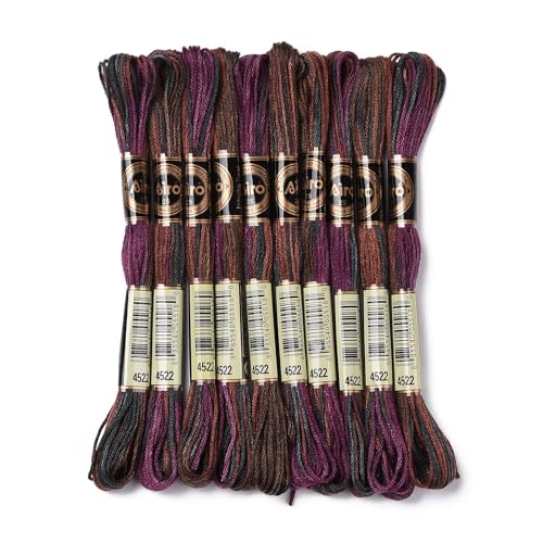 FASHEWELRY Stickgarn, 10 Knäuel, 0,5 mm, gefärbtes Kreuzstichgarn, 6-lagig, Freundschaftsarmband, Schnur für Schmuckherstellung, Armbänder, Nähen, Stricken, Nähen, Basteln, DIY (Deep Magenta) von FASHEWELRY