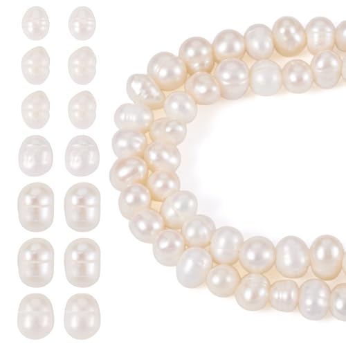 FASHEWELRY Süßwasser-Zuchtperlen, 3–3,5 mm, Güteklasse AA, natürliche Perlen, Kartoffel, runde Perlen, lose Perlen für DIY-Armbänder, Halsketten, Hochzeits-Bastelbedarf (Blumenweiß), 110 Stück von FASHEWELRY
