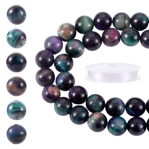 FASHEWELRY Tigeraugen-Steinperlen, 8 mm, runde Kristallperlen, natürlicher Edelstein, lose Perlen für DIY-Armbänder, Halsketten, Ohrringe, Schmuckherstellung, Blaugrün, 47 Stück FASHEWELRY Tigeraugen-Steinperlen, 8 mm, runde Kristallperlen, natürlicher Edelstein, lose Perlen für DIY-Armbänder, Halsketten, Ohrringe, Schmuckherstellung, Blaugrün, 47 Stück von FASHEWELRY