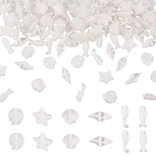 FASHEWELRY Transparente Acrylperlen mit Meeresmotiven, verschiedene Seestern-, Fisch-, Muschel-, Muschel- und Muschel-Abstandshalter, Großpackung für DIY-Armbänder, Halsketten, Schmuckherstellung, 100 FASHEWELRY Transparente Acrylperlen mit Meeresmotiven, verschiedene Seestern-, Fisch-, Muschel-, Muschel- und Muschel-Abstandshalter, Großpackung für DIY-Armbänder, Halsketten, Schmuckherstellung, 100 von FASHEWELRY