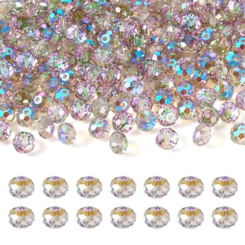 FASHEWELRY Transparente facettierte Glasperlen, 8 x 6 mm, regenbogenbeschichtet, lose Abstandshalter für DIY-Armbänder, Halsketten, Schmuckherstellung, Limettengrün, 200 Stück FASHEWELRY Transparente facettierte Glasperlen, 8 x 6 mm, regenbogenbeschichtet, lose Abstandshalter für DIY-Armbänder, Halsketten, Schmuckherstellung, Limettengrün, 200 Stück von FASHEWELRY