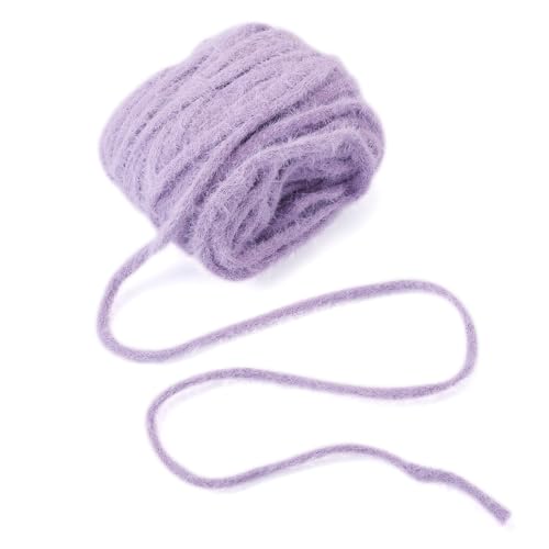 FASHEWELRY Weiches Nylongarn zum Häkeln, Stricken, Hohlplüsch, flauschiges Plüschgarn, Kordel, geflochtenes Garn für DIY, Handarbeit, Basteln, Weben, Pullover, Schal, Stricken, 20 Meter, Flieder FASHEWELRY Weiches Nylongarn zum Häkeln, Stricken, Hohlplüsch, flauschiges Plüschgarn, Kordel, geflochtenes Garn für DIY, Handarbeit, Basteln, Weben, Pullover, Schal, Stricken, 20 Meter, Flieder von FASHEWELRY