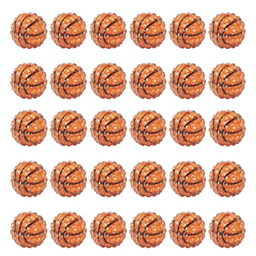 Fashewelry 30 Stück Strasssteine Kaugummi-Perlen, 20 mm, Basketball, Disco, Sport, Harz, rund, für Perlen, Stifte, Schlüsselbänder, Taschen, Ketten, Schmuckherstellung von FASHEWELRY