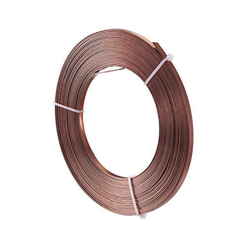 Fashewelry Aluminium Flachdraht 5mm für Bastelarbeiten, Modellierung, Schmuck, Metallverpackung, Kamelfarben von FASHEWELRY