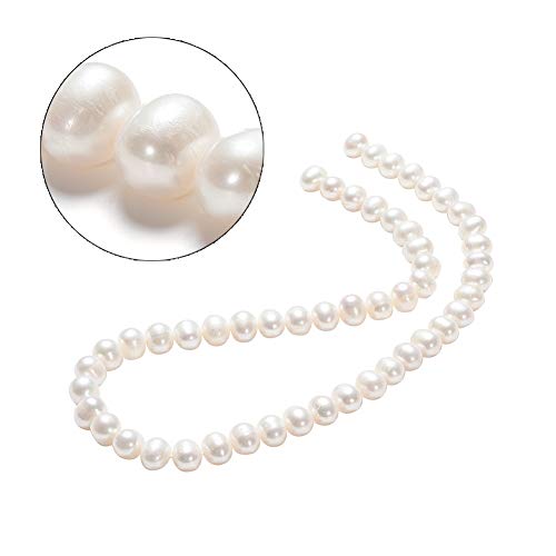Fashewelry Süßwasser-Zuchtperlen, lose Perlen, für selbstgemachte Halsketten, Armbänder, Ohrringe, Schmuckherstellung, ca. 8-9 mm, 1 Strang, ca. 49 Stück/Strang von FASHEWELRY