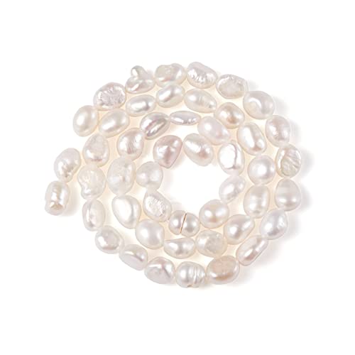 Fashewlery Über 46~47pcs Natürliche Ovale Runde Weiße Kulturperle Lose Perlen 6~10mm für DIY Halskette Armband Ohrringe Schmuckherstellung von FASHEWELRY