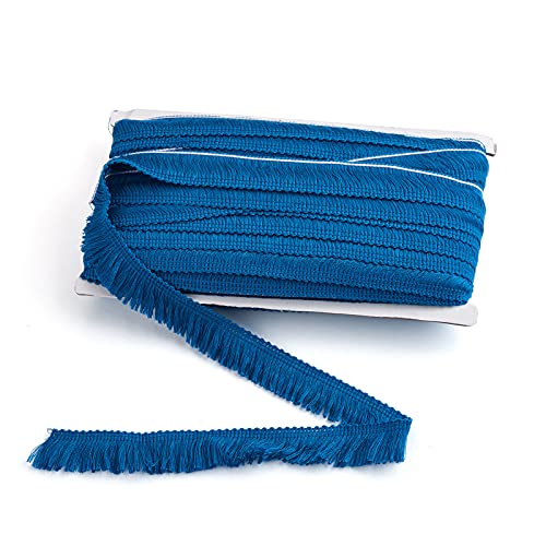 Fashewlery Fransenborte aus Polyesterfaser, 22,5 cm, Spitzenband zum Nähen von Kleidern, Kleidung, Basteln, Heimdekoration, Blau von FASHEWELRY