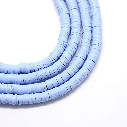 Heishi Abstandshalter für Halsketten, Armbänder, Ohrringe, 4 mm, flach, rund, Polymer-Ton, ca. 380 ~ 400 Stück, Kornblumenblau Heishi Abstandshalter für Halsketten, Armbänder, Ohrringe, 4 mm, flach, rund, Polymer-Ton, ca. 380 ~ 400 Stück, Kornblumenblau von FASHEWELRY