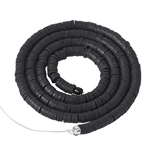 Heishi Abstandshalter für Halsketten, Armbänder, Ohrringe, Schmuckherstellung, 4 mm, flach, rund, Polymer-Ton, ca. 380 ~ 400 Stück, schwarz Heishi Abstandshalter für Halsketten, Armbänder, Ohrringe, Schmuckherstellung, 4 mm, flach, rund, Polymer-Ton, ca. 380 ~ 400 Stück, schwarz von FASHEWELRY