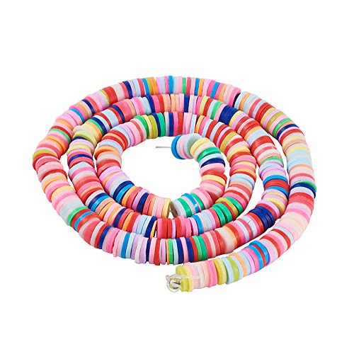 Heishi Zwischenperlen, flach, rund, Polymer-Ton, 6 mm, lose Perlen, 380~400 Stück/Strang für Halsketten, Armbänder, Ohrringe Heishi Zwischenperlen, flach, rund, Polymer-Ton, 6 mm, lose Perlen, 380~400 Stück/Strang für Halsketten, Armbänder, Ohrringe von FASHEWELRY