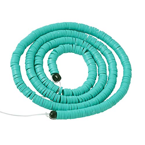 Heishi Zwischenperlen für Halsketten, Armbänder, Ohrringe, Schmuckherstellung, 4 mm, flach, rund, Polymer-Ton, 4 mm, ca. 380~400 Stück, mitteltürkis Heishi Zwischenperlen für Halsketten, Armbänder, Ohrringe, Schmuckherstellung, 4 mm, flach, rund, Polymer-Ton, 4 mm, ca. 380~400 Stück, mitteltürkis von FASHEWELRY