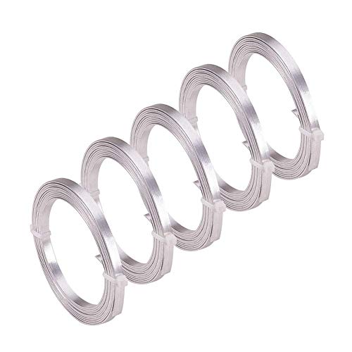 Silberfarbener Aluminium-Flachdraht, 5 mm, 5 Rollen breit, flexibler Metalldraht für Bastelarbeiten und Bastelarbeiten Silberfarbener Aluminium-Flachdraht, 5 mm, 5 Rollen breit, flexibler Metalldraht für Bastelarbeiten und Bastelarbeiten von FASHEWELRY
