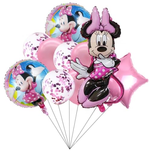 Fashion Yo Ballon Girlande Bogen Kit Macaron Metallic Konfetti Ballons für Geburtstagsfeier Hochzeit Taufe Kommunion Dekorationen (Minnie 10pcs) von FASHION YO