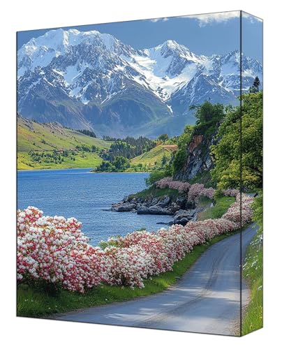Malen Nach Zahlen Erwachsene Blumen, DIY Malen Nach Zahlen Kinder ab 7 Mit Pinsels und Acrylfarbe, Hobby Erwachsene Kreativ, Knitterfreie Leinwand Kit Als Geschenke, Ohne Rahmen 20 x 30cm Berg G-347 von FASLQQAA