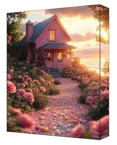 Malen Nach Zahlen Erwachsene Blumen, DIY Malen Nach Zahlen Kinder ab 7 Mit Pinsels und Acrylfarbe, Hobby Erwachsene Kreativ, Knitterfreie Leinwand Kit Als Geschenke, Ohne Rahmen 60 x 80cm Kabine G-361 von FASLQQAA