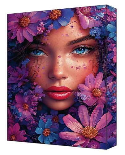 Malen Nach Zahlen Erwachsene Blumen, DIY Malen Nach Zahlen Kinder ab 7 Mit Pinsels und Acrylfarbe, Hobby Erwachsene Kreativ, Knitterfreie Leinwand Kit Ohne Rahmen Wanddeko 80 x 110cm Mädchen G-344 von FASLQQAA
