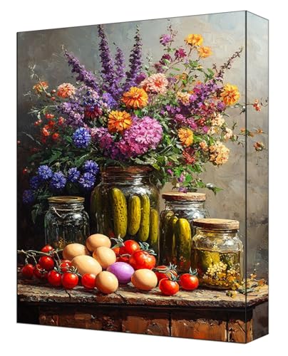 Malen nach Zahlen Erwachsene Set, DIY Malen Nach Zahlen Blumen mit 3 Pinseln und Acrylfarben, Knitterfreie Leinwand 50 x 70cm, Paint by Numbers für Erwachsene Ohne Rahmen, Heimdekoration Obst G-351 von FASLQQAA