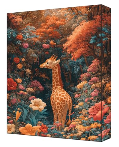 Malen nach Zahlen Erwachsene Set, DIY Malen Nach Zahlen Blumen mit 3 Pinseln und Acrylfarben, Knitterfreie Leinwand 70 x 95cm, Paint by Numbers für Erwachsene Ohne Rahmen, Heimdekoration Reh G-331 von FASLQQAA